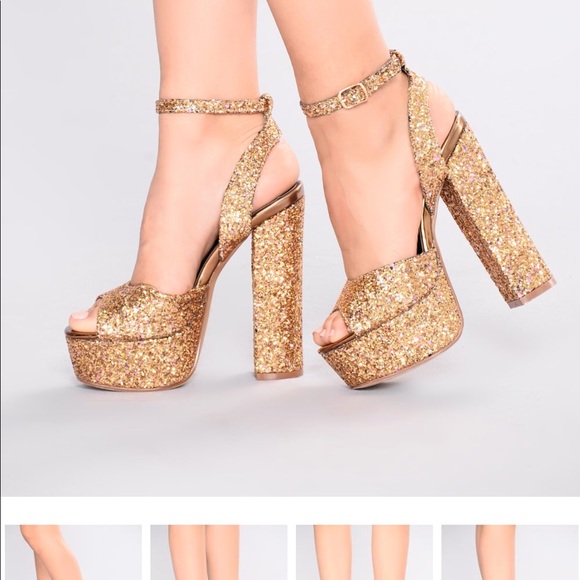 fashion nova gold heels
